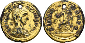 UNCERTAIN GERMANIC TRIBES, Aurum Barbarorum. Late 3rd-early 4th centuries. 'Aureus' (Subaeratus, 21 mm, 3.72 g, 12 h), 'Plated Group'. Imitating Probu...
