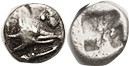 KYZIKOS, Hemiobol, c.500 BC, Head of tunny r, pellet above/4-part incuse, EF, ce...