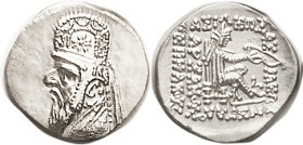 PARTHIA, Mithradates II, Drachm, Sellw.28.1, Choice Mint State, perfectly centered & sharply struck with superb portrait detail; good bright silver. I...