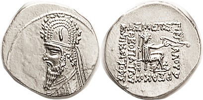 PARTHIA, Sinatrukes I, 93-69 BC, Drachm, Sellw 33.3 (Gotarzes I), Mint State, ob...