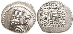 PARTHIA, Gortarzes II, Drachm, Sellw 65.33, Choice EF, only sl off-ctr, nice bright metal, portrait very sharp with forehead wart visible (often it's ...