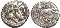 SYRIA, Seleukos I, 312-280 BC, Hemidrachm, Zeus head r/Athena in biga of elephants, Delta (weak) above, as S6840 ( £175 ); F-VF, a touch off-ctr, mild...
