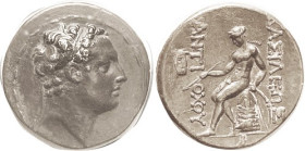 SYRIA, Antiochos IV, 175-164 BC, Tet, His head r/Apollo std l, Lyre at left, monogram below; sim S6976 (£350); VF+, well centered & struck, minor hint...