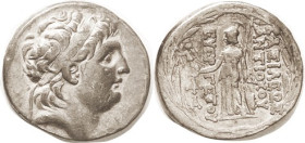 SYRIA, Antiochos VII, 138-129 BC, Tet, His head r/ Athena stg l, wreath around; VF/F+, well centered & struck, good metal, pleasantly toned with bold ...