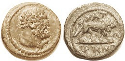 THYATIRA, Pseudo-Autonomous, Æ15, c.2nd-3rd cent AD, Herakles head r/lion rt; F-VF, dark greenish patina, sl roughness. Rare. (A VF brought $90, CNG 5...