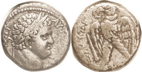 Titus, Caesarea Maritima, Tet., bust r/Eagle l, club at left, Pr.141; F+ sl off-ctr on smallish flan, decent metal, strong portrait. Ex Triskeles 12/1...