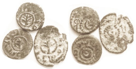 Trio of coins found in this Judaic collection I could not identify, Æ 14-20 mm, each features branch in circle, possibly Islamic? All around crude F o...