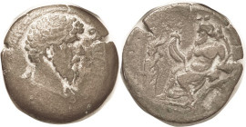 LUCIUS VERUS, Egypt Æ 33 Drachm, Nilus recl l., facing Euthenia stg; F, scant obv lgnd as typical, portrait & rev features clear, medium brown patina ...