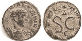 DIADUMENIAN, Antioch Æ18, SC in wreath, Delta above, E below; VF, a little off-ctr, dark patina with orangy earthen hilighting. (A F+ brought $76 in m...