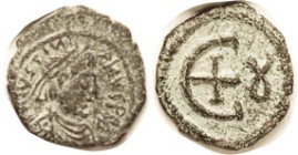 JUSTINIAN I, 5N, S243, VF/EF, 2-toned green patina, obv off-ctr but lgnd clear, much bust detail; rev well centered & quite bold. (A VF realized $110,...