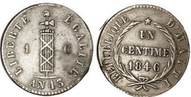 HAITI, Centime 1846, KM24, VF-EF.