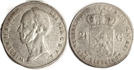 NETHERLANDS, 2-1/2 Gulden 1847 AVF.