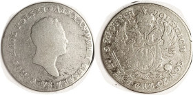 POLAND, 5 Zloty 1816 VG once clnd.