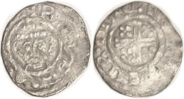 Richard I, 1196-99, Penny, S1347, Canterbury, moneyer Meinir; F or so, somewhat off-ctr on a full flan, sl crude, some of lgnds wk, sl bendy, portrait...
