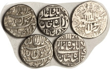 INDIA, 5 diff Mughal Rupees of Shah Jahan, 1628-58 (Taj Mahal guy), F-VF, typical small punchmks.