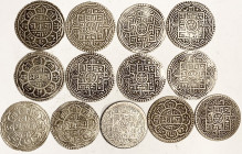 NEPAL, 13 diff silver Mohars 1811-88, identified, all nice VF or better, excellent lot.