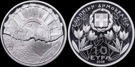 GREECE: 10 Euro (2006) in silver (0,925) commemorating the Mount Olympus national park / Dion. Inside its official case with CoA with No "00575". (Hel...