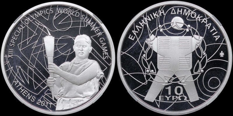 GREECE: 10 Euro (2011) in silver (0,925) commemorating the XIII Special Olympics...