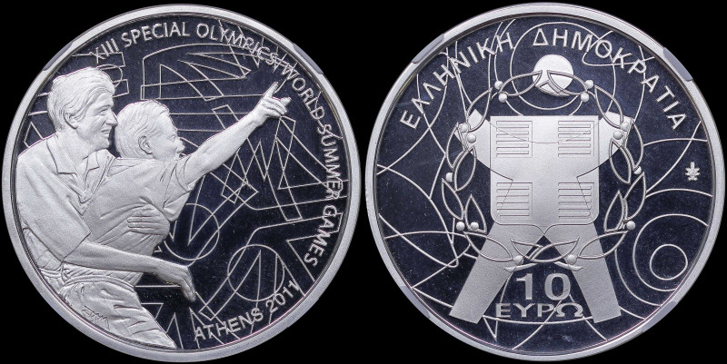 GREECE: 10 Euro (2011) in silver (0,925) commemorating the XIII Special Olympics...