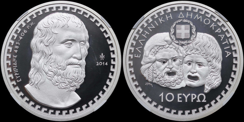 GREECE: 10 Euro (2014) in silver (0,925) commemorating the Greek Culture / Trage...
