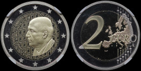 GREECE: 2 Euro (2016) in bi-metal commemorating the 120 years from the birth of Dimitris Mitropoulos. Inside slab by CCG "PF 69 CAMEO". Cert number: A...