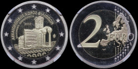 GREECE: 2 Euro (2017) in bi-metal commemorating the Archaeological site of Philippi. Inside slab by CCG "PF 70 CAMEO". Cert number: AA299291". Accompa...