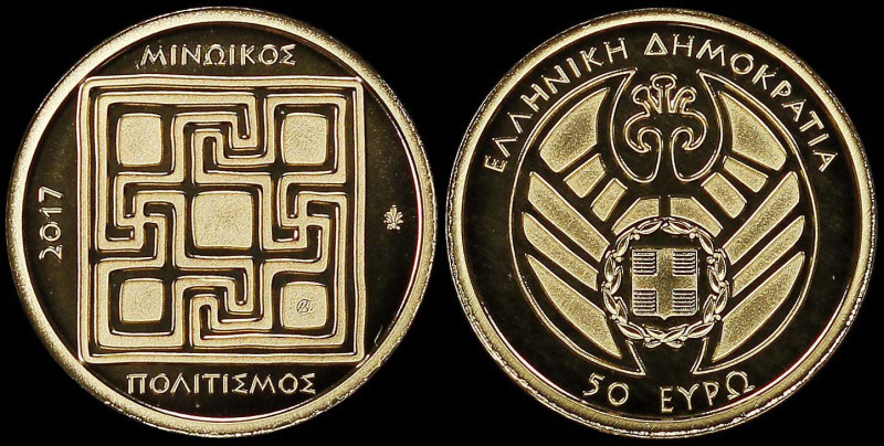 GREECE: 50 Euro (2017) in gold (0,999) commemorating the Cultural legacy / Minoa...