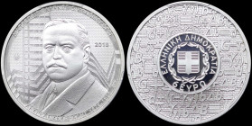 GREECE: 6 Euro (2018) in silver (0,925) commemorating the Prominent Greek Economists. Portrait of Andreas Andreadis facing on obverse. National arms o...
