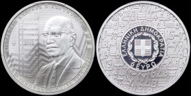 GREECE: 6 Euro (2018) in silver (0,925) commemorating the Prominent Greek Economists. Portrait of Xenophon Zolotas facing 3/4 left on obverse. Nationa...