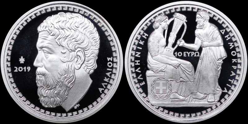 GREECE: 10 Euro (2019) in silver (0,925) commemorating the Greek Culture / Lyric...