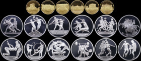 GREECE: Complete set of 18 commemorative coins issued on the occasion of the Athens 2004 Olympic Games. Composed of 8x 10 Euro (2003) & 4x 10 Euro (20...