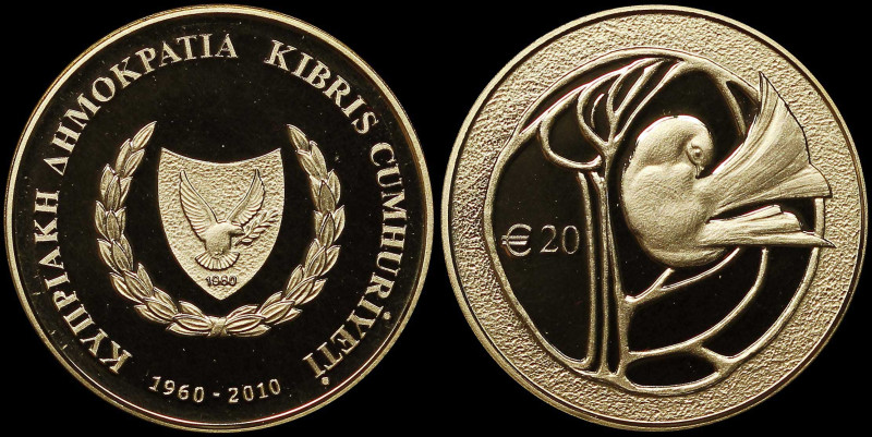 CYPRUS: 20 Euro (2010) in gold (0,917) commemorating the 50th Anniversary of the...