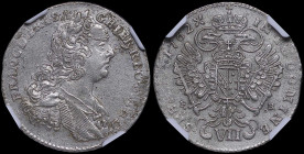 AUSTRIA: 7 Kreuzer (1762 PR) in silver (0,420). Bust of Franz I facing right on obverse. Crowned imperial double-headed eagle with shield on breast on...