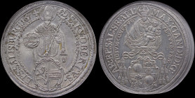 AUSTRIAN STATES / SALZBURG: 1 Thaler (1674) in silver. St Rupert standing on obverse. Madonna above shield of arms on reverse. Inside slab by NGC "MS ...