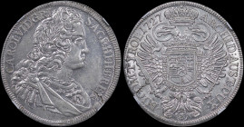 BOHEMIA: 1 Thaler (1727 FS) in silver. Armored bust of Karl on obverse. Crowned imperial double-headed eagle with crowned arms within Order chain on b...