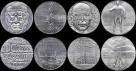 FINLAND: Lot of 4 commemorative coins in silver (0,500) composed of 10 Markkaa (1970 S-H), 10 Markkaa (1971 S-H), 10 Markkaa (1975 S-H) & 25 Markkaa (...