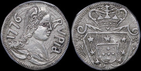 INDIA / PORTUGUESE (GOA): 1 Rupia (1776) in silver. Bust of Jose (Joseph) I facing right on obverse. Crowned arms on reverse. Inside slab by PCGS "AU ...