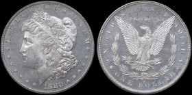 USA: 1 Dollar (1880 S) in silver (0,900). Head of Liberty facing left and legend "E.PLURIBUS.UNUM" on obverse. American eagle and legend "UNITED STATE...