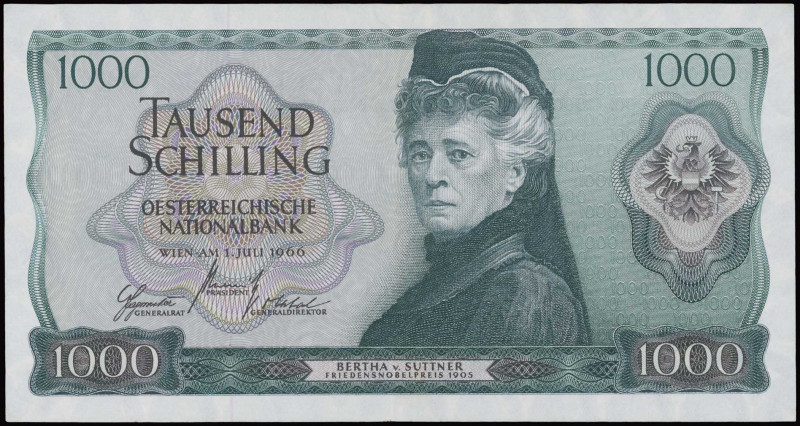 AUSTRIA: 1000 Schilling (1.7.1966 / issued in 1970) in blue-violet on multicolor...