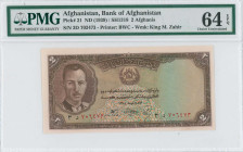 AFGHANISTAN: 2 Afghanis [SH1318 (1939)] in brown on multicolor unpt. Portrait of King Muhammad Zahir (first portrait) at left on face. S/N: "3D 702473...