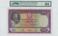 AFGHANISTAN: 500 Afghanis [SH1318 (1939)] in lilac and multicolor. King Muhammad Zahir (first portrait) on face. S/N: "31CH 118636". WMK: King M. Zahi...