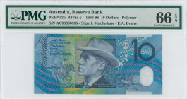 AUSTRALIA: 10 Dollars [(19)98] in dark blue and purple on multicolor unpt. Man on horseback at left, "Banjo" Paterson at center and horses at bottom c...