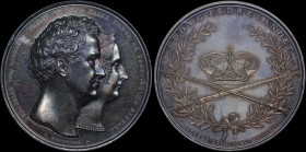 DENMARK: Silver commemorative medal for the Anointing of the Royal couple at the Queens birthday (1840). The heads of King Christian VIII and his wife...