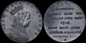 FRANCE: Tin (more likely) or silver medal for Jean I. Crowned infant bust of Jean I facing right on obverse. Legend on reverse. Diameter: 31mm. Weight...