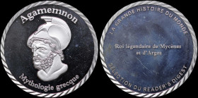 FRANCE: Silver-plated commemorative medal for Agamemnon, the Legendary King of Mycenes and Argos. Bust of Agamamenon facing left on obverse. Legend "L...