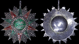 TUNISIA: Order of Nishan Al-Iftikhar (Order of Glory) / Mohamed el Naceur Bey (1906-1922). Part of Grand Cross Set (1st Class) or 3rd Class. Without r...