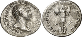 (107 d.C.). Trajano. Denario. (Spink 3132) (S. 100) (RIC. 147b). 3,13 g. MBC.