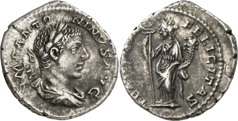 (219 d.C.). Eliogábalo. Denario. (Spink 7551) (S. 282) (RIC. 150). 2,86 g. MBC+....