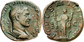 (244-245 d.C.). Filipo I. Sestercio. (Spink 8994) (Co. 59) (RIC. 172a). 18,89 g. MBC.