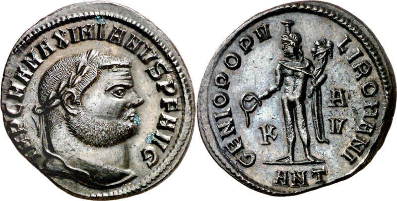 (300-301 d.C.). Maximiano Hércules. Antioquía. Follis. (Spink 13275) (Co. 184) (...